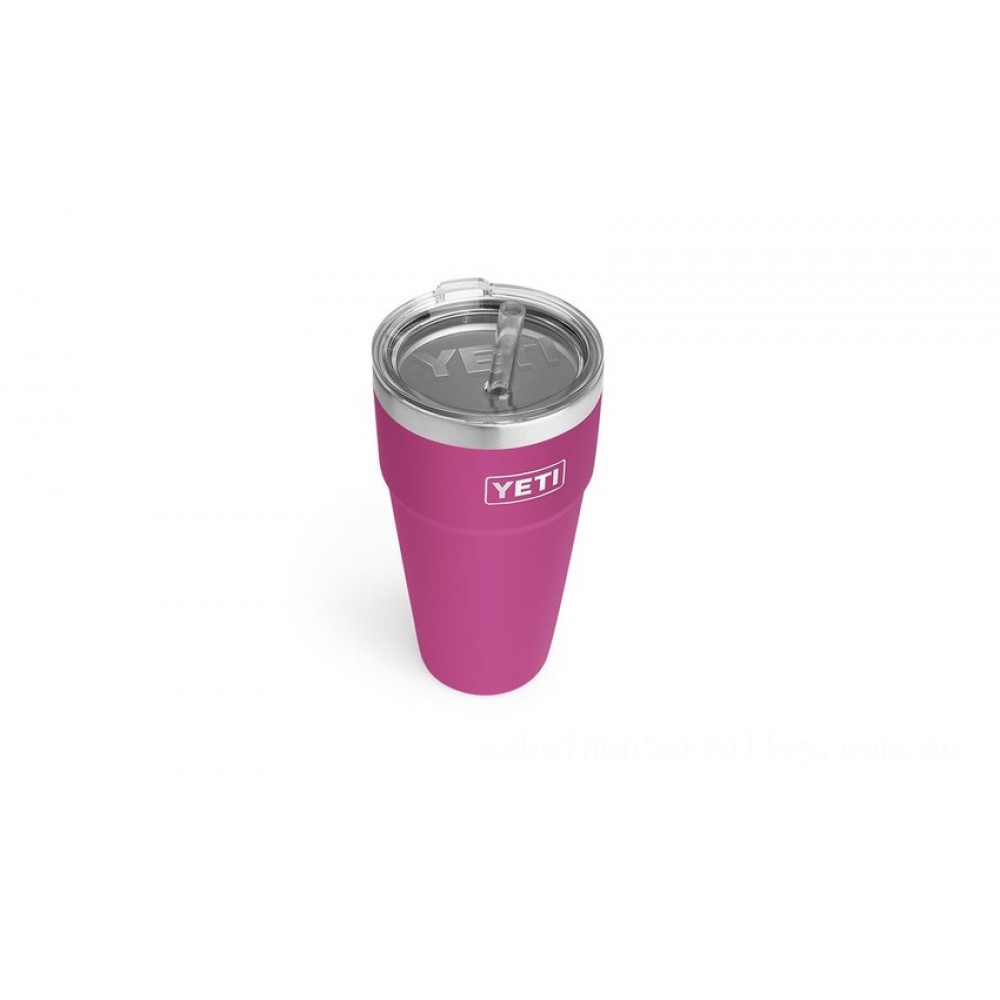 YETI Rambler Cup - 26 oz. - Straw Lid. - Prickly Pear Pink - TackleDirect