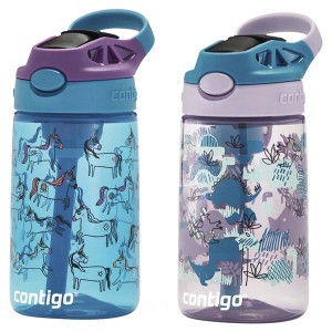 Contigo Kids Water Bottle with Redesigned AUTOSPOUT Straw, 14 oz, 2-Pack, Unicorns & Dinos Best Price