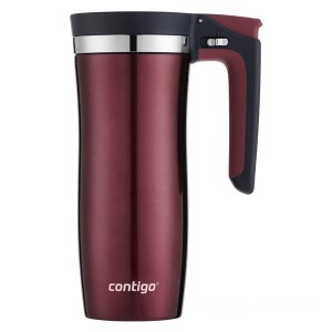 Contigo AUTOSEAL Handled Vacuum-Insulated Stainless Steel Travel Mug with Easy-Clean Lid, 16 oz., Spiced Wine on Outlet