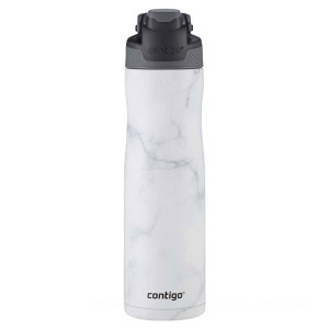 Contigo AUTOSEAL Chill Vacuum-Insulated Stainless Steel Water Bottle, 24 oz., White Marble on Clearance