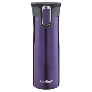 Contigo AUTOSEAL West Loop Vacuum-Insulated Stainless Steel Travel Mug with Easy-Clean Lid, 20 oz., Violet on Clearance