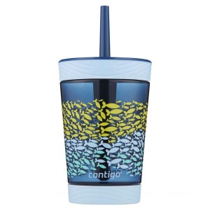 Contigo Spill-Proof Kids Tumbler with Straw, 14 oz., Nautical on Clearance