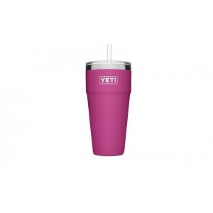 YETI Rambler 26 oz Stackable Cup with Straw Lid prickly-pear-pink Cheap