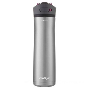 Limited Sale Contigo ASHLAND CHILL 2.0 Stainless Steel Water Bottle with AUTOSPOUT® Lid, Stainless Steel with Dragon Fruit, 24 oz