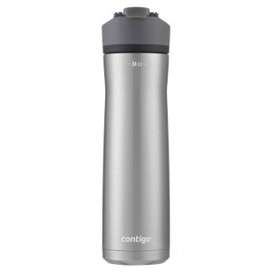Limited Sale Contigo CORTLAND CHILL 2.0 Stainless Steel Water Bottle with AUTOSEAL® Lid, Stainless Steel with Blue Corn, 24 oz