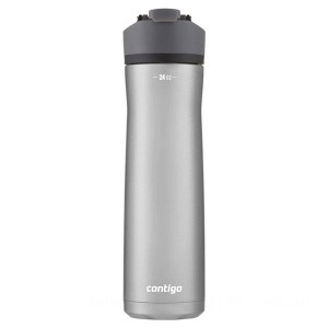 Limited Clearance Contigo CORTLAND CHILL 2.0 Stainless Steel Water Bottle with AUTOSEAL® Lid, Stainless Steel with Licorice,24 oz