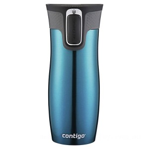 Limited Clearance Contigo AUTOSEAL West Loop Vacuum-Insulated Stainless Steel Travel Mug with Easy-Clean Lid, 16 oz., Biscay Bay