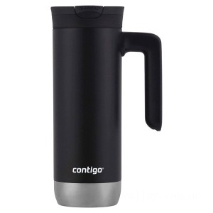Contigo SnapSeal Insulated Stainless Steel Travel Mug with Handle, Licorice, 20 oz on Sale