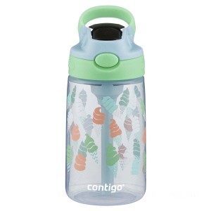 Contigo Kids Water Bottle with Redesigned AUTOSPOUT Straw, Sweet Mint & Swirl Cone, 14 oz for Sale