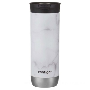 Contigo Stainless Steel Coffee Mug | Couture SNAPSEAL Vacuum-Insulated Travel Mug, White Marble, 20 oz Outlet Sale